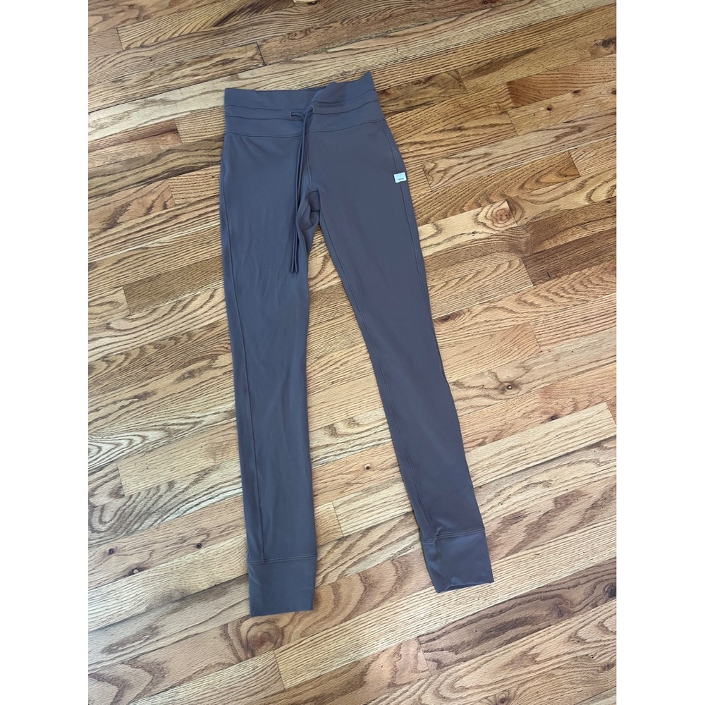 Vuori Daily Leggings Womens Small Mahogany Brown High Rise Drawstring Yoga Pants